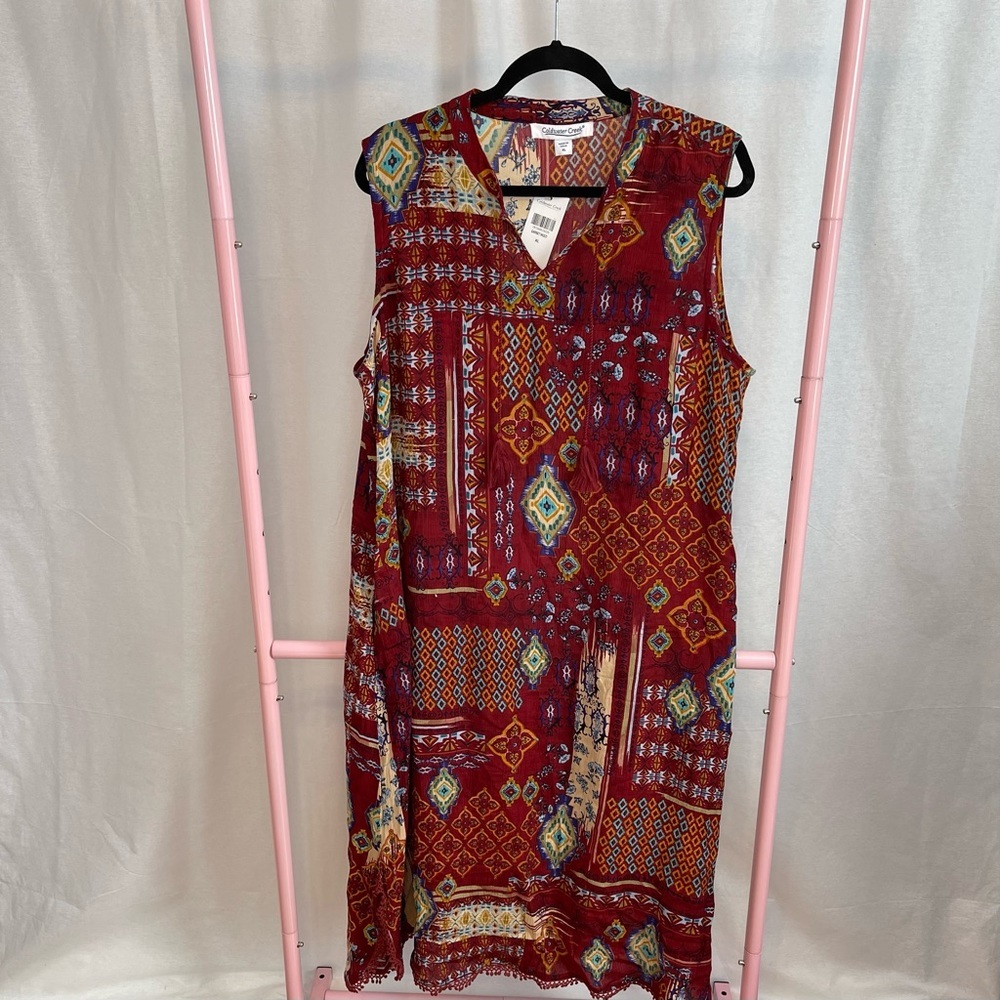 NWT Coldwater Creek Boho Printed Tunic Dress size XL